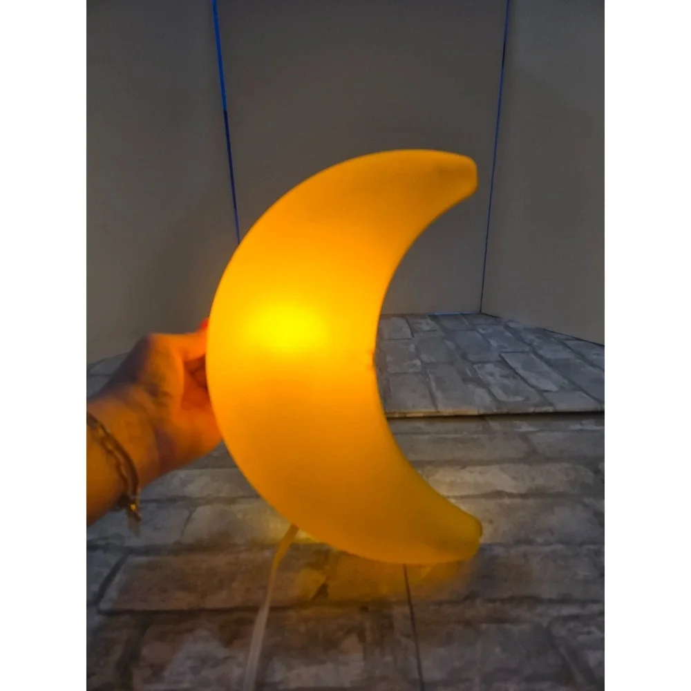 IKEA Smila Decorative Yellow Plastic Moon Shaped‎ Wall Sconce Wall Light